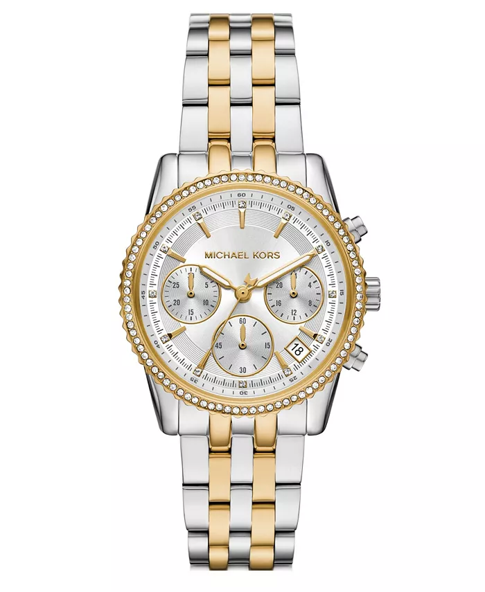 Женские часы Mini Bryant Chronograph с двухцветным корпусом из нержавеющей стали, 35 мм Michael Kors
Женские часы Mini Bryant Chronograph с двухцветным корпусом из нержавеющей стали, 35 мм Michael Kors