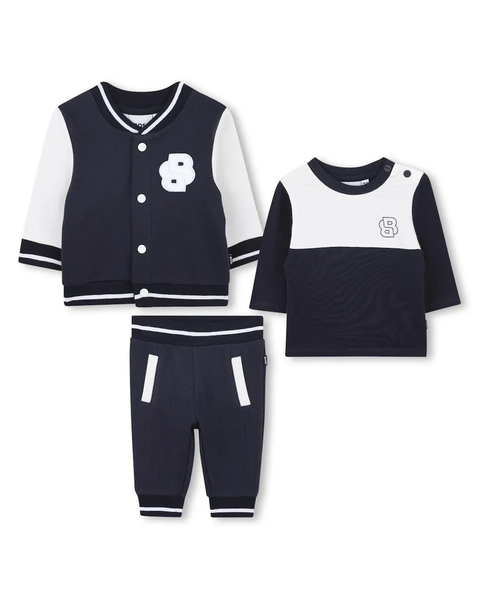 Детский комплект из 3-х предметов из хлопка BOSS Kidswear, темно-синий
Детский комплект из 3-х предметов из хлопка BOSS Kidswear, темно-синий