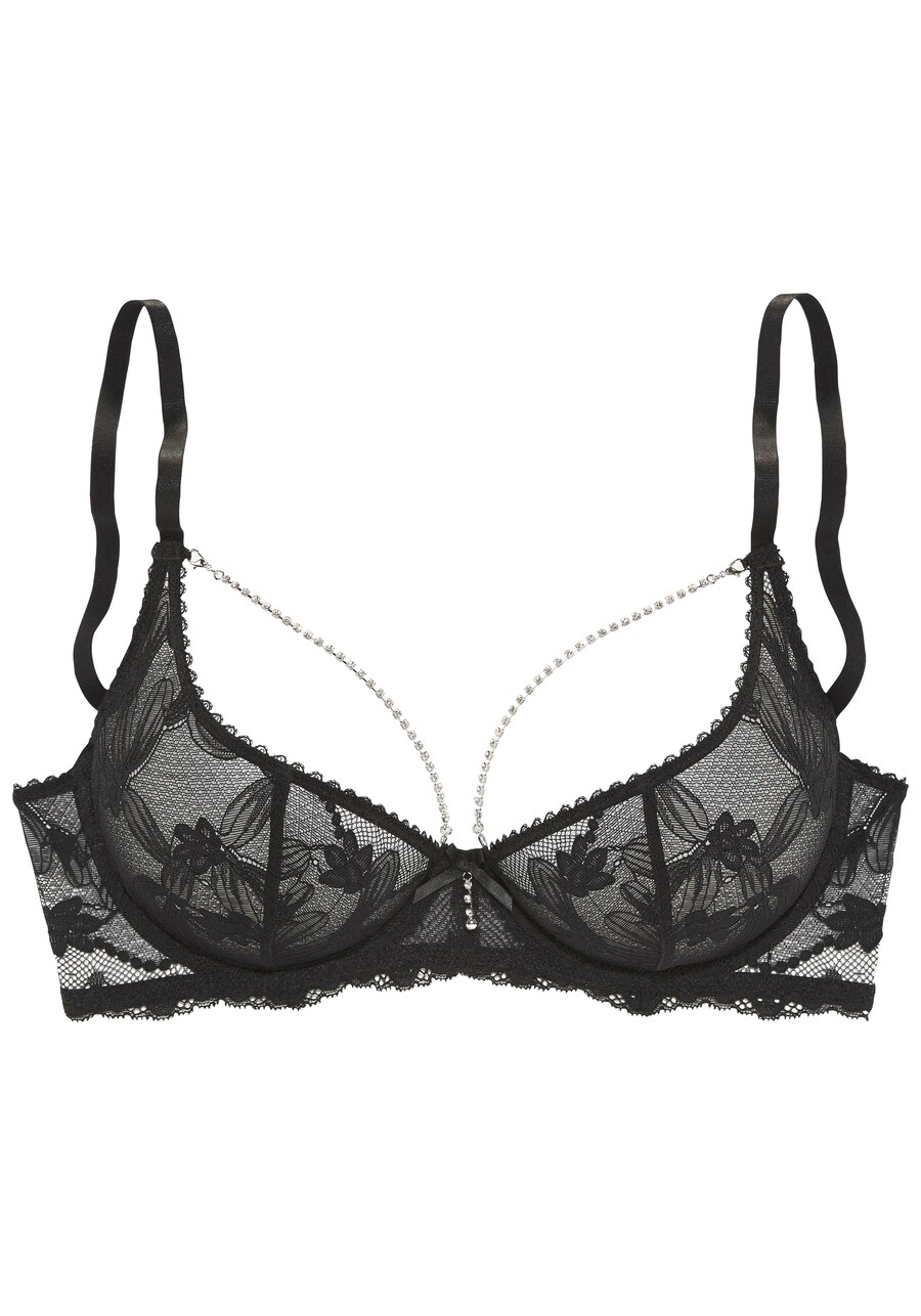 Бюстгальтер-балконет LASCANA, черный 
Бюстгальтер-балконет LASCANA, черный