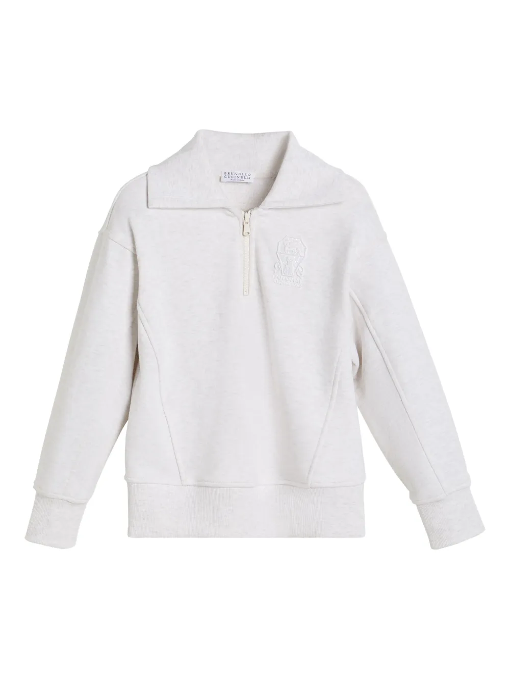 Толстовка с воротником на молнии и вышивкой Brunello Cucinelli Kids, серый
Толстовка с воротником на молнии и вышивкой Brunello Cucinelli Kids, серый
