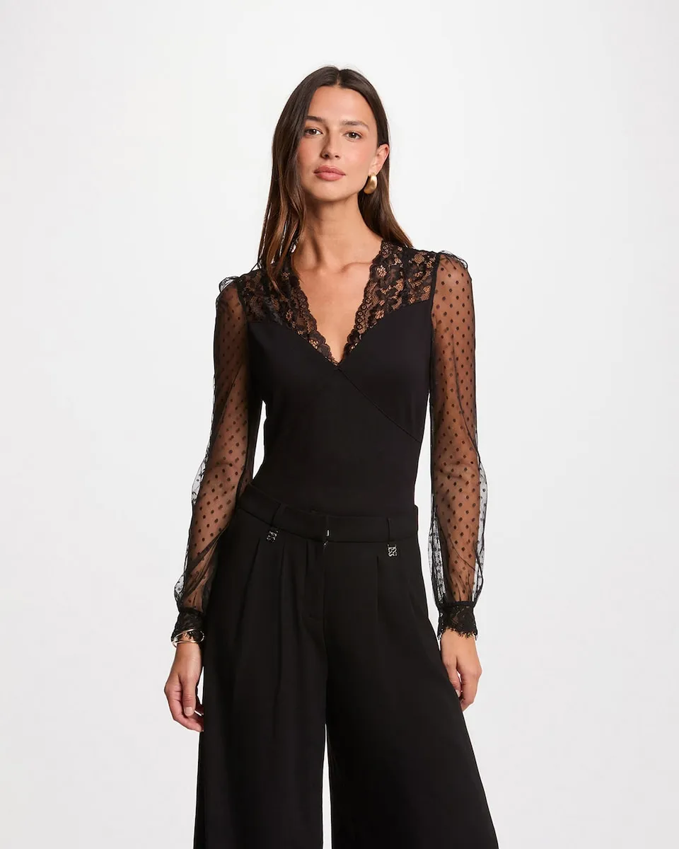 Женское боди с длинным рукавом Morgan, черный
Женское боди с длинным рукавом Morgan, черный