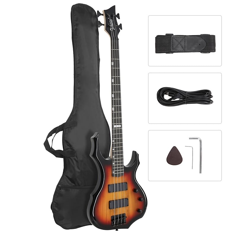 Басс гитара Glarry Sunset Burning Fire Electric Bass Guitar HH Pickups
Басс гитара Glarry Sunset Burning Fire Electric Bass Guitar HH Pickups