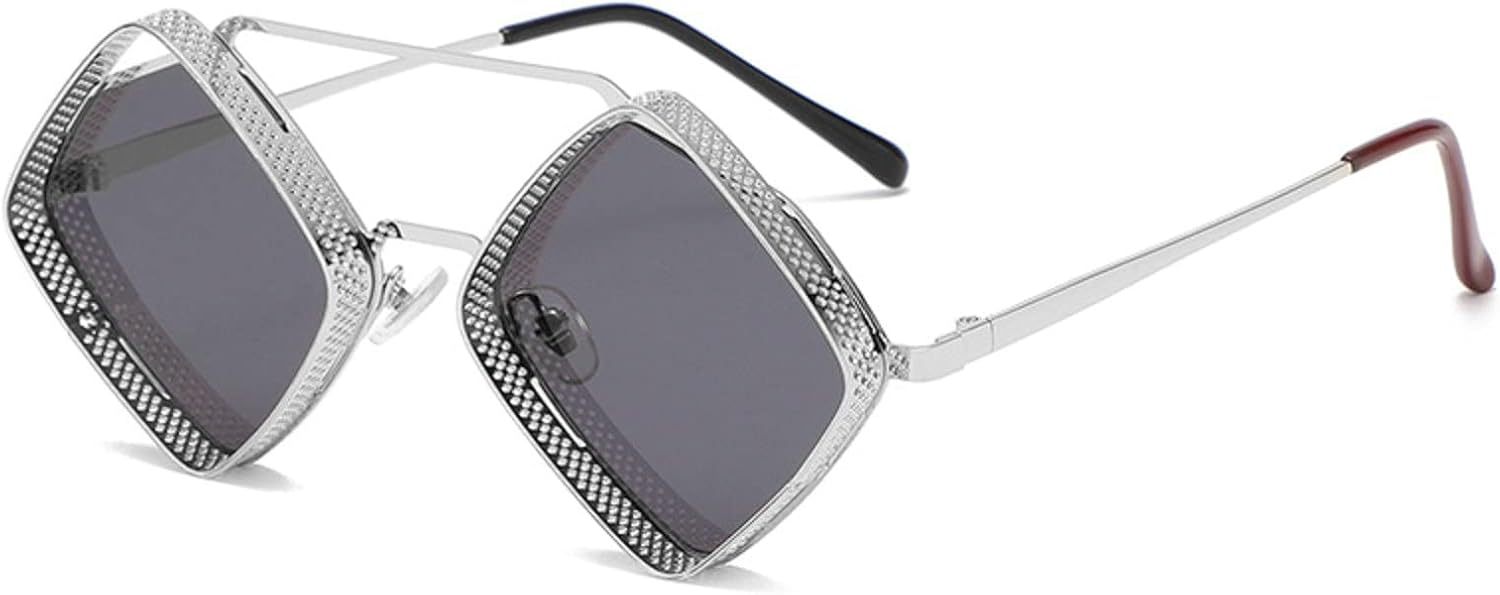 Маленькие ретро-солнцезащитные очки в стиле стимпанк для мужчин, с полой ромбовидной оправой и квадратным металлическим каркасом, модные солнцезащитные очки для женщин mincl, Silver&gray
Маленькие ретро-солнцезащитные очки в стиле стимпанк для мужчин, с полой ромбовидной оправой и квадратным металлическим каркасом, модные солнцезащитные очки для женщин mincl, Silver&gray