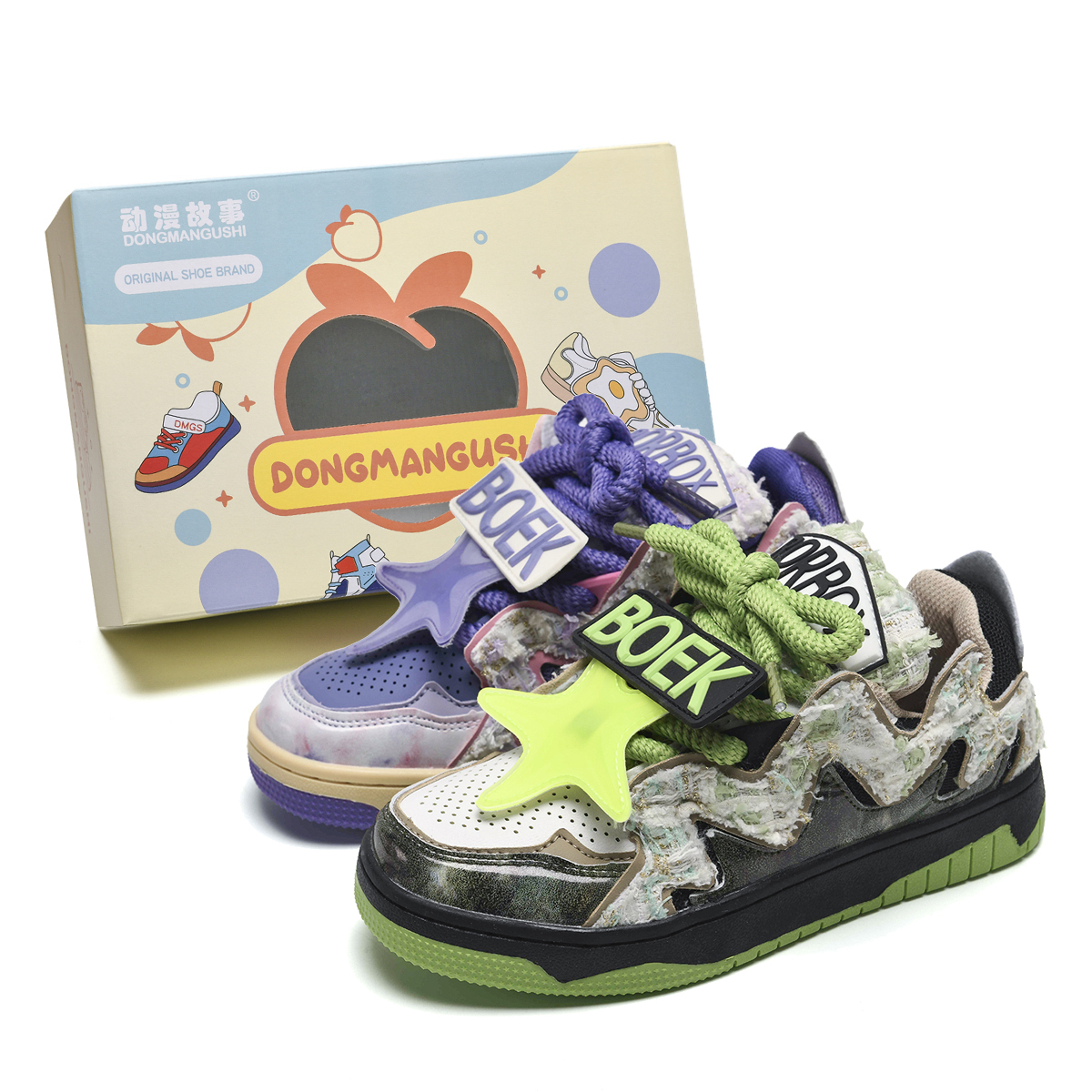 Anime story Высокие дышащие нескользящие низкие скейтерские кроссовки унисекс зеленые и фиолетовые разноцветные, цвет Green Purple Mismatched
Anime story Высокие дышащие нескользящие низкие скейтерские кроссовки унисекс зеленые и фиолетовые разноцветные, цвет Green Purple Mismatched