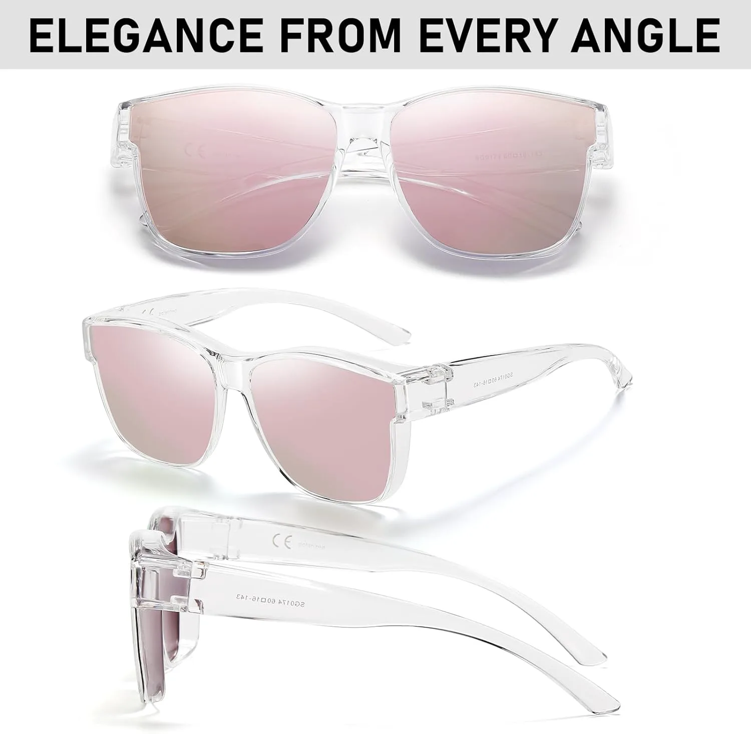 Поляризованные солнцезащитные очки Wzerry, надеваемые поверх очков, с обтекаемой формой, для мужчин и женщин, с защитой от УФ-излучения UV400, Clear Frame Pink Lens
Поляризованные солнцезащитные очки Wzerry, надеваемые поверх очков, с обтекаемой формой, для мужчин и женщин, с защитой от УФ-излучения UV400, Clear Frame Pink Lens