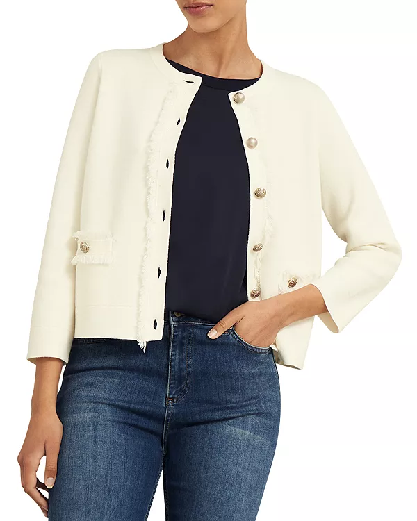 Вязаная куртка с бахромой Sairey Hobbs London, белый
Вязаная куртка с бахромой Sairey Hobbs London, белый