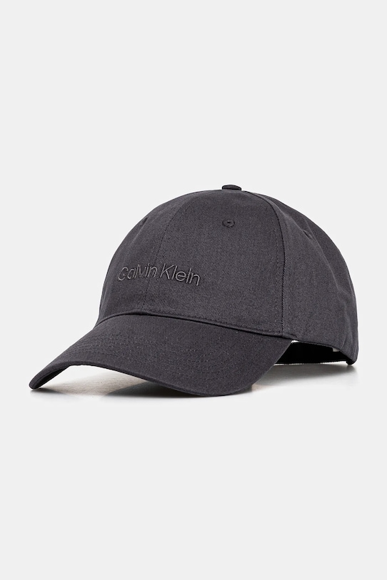 Хлопковая кепка с козырьком Calvin Klein, темно-синий 
Хлопковая кепка с козырьком Calvin Klein, темно-синий
