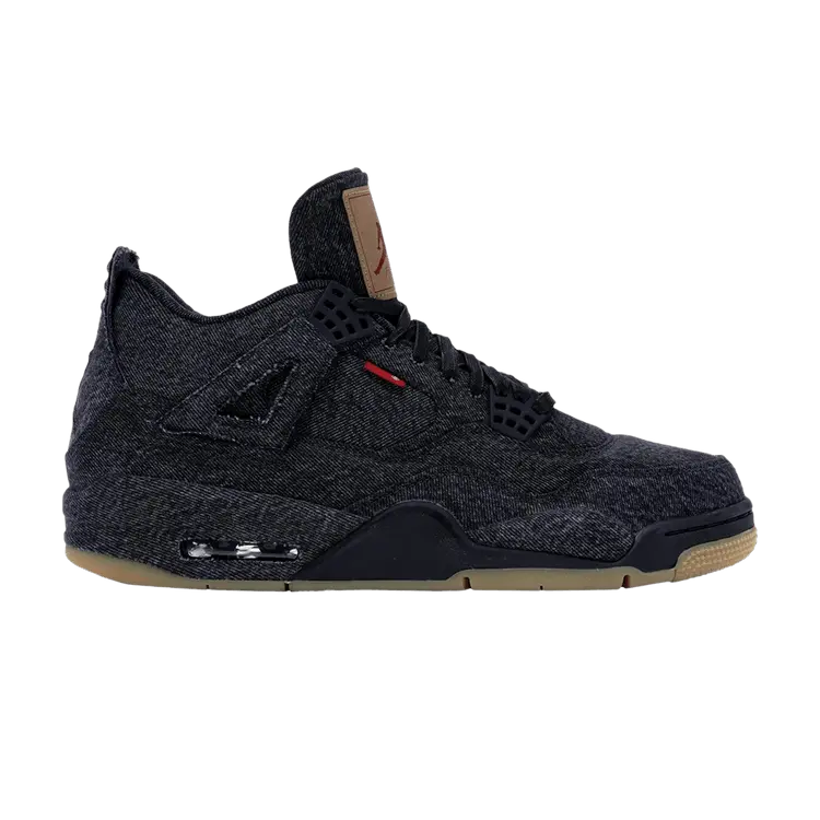 Кроссовки Levi's x Air Jordan 4 Retro 'Black Denim - Blank Tag', черный 
Кроссовки Levi's x Air Jordan 4 Retro 'Black Denim - Blank Tag', черный