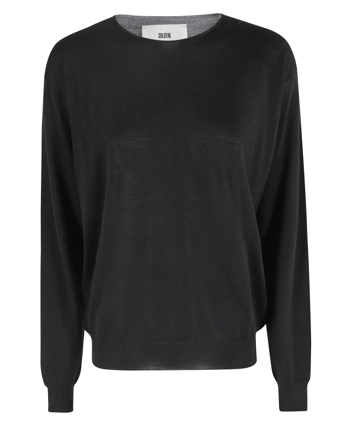 Черный вязаный свитер с длинными рукавами Solotre, черный
Черный вязаный свитер с длинными рукавами Solotre, черный