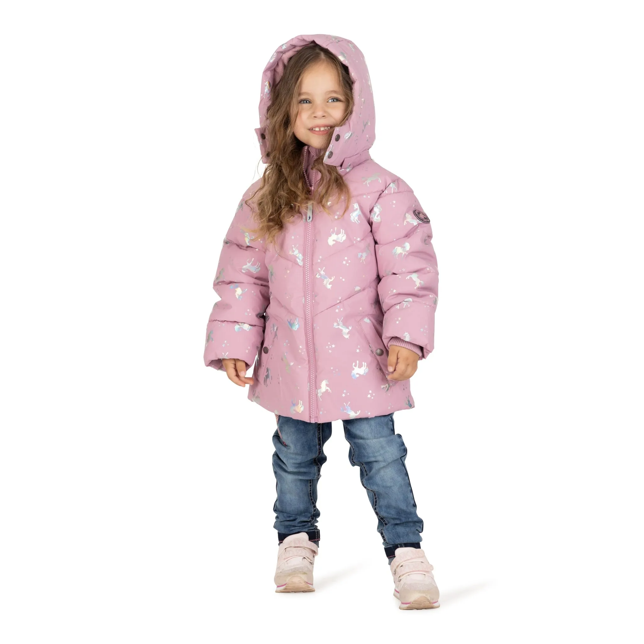 СОЛЬ И ПЕРЕЦ «Единорог» стеганая куртка со светоотражающим принтом единорога Salt And Pepper, красный