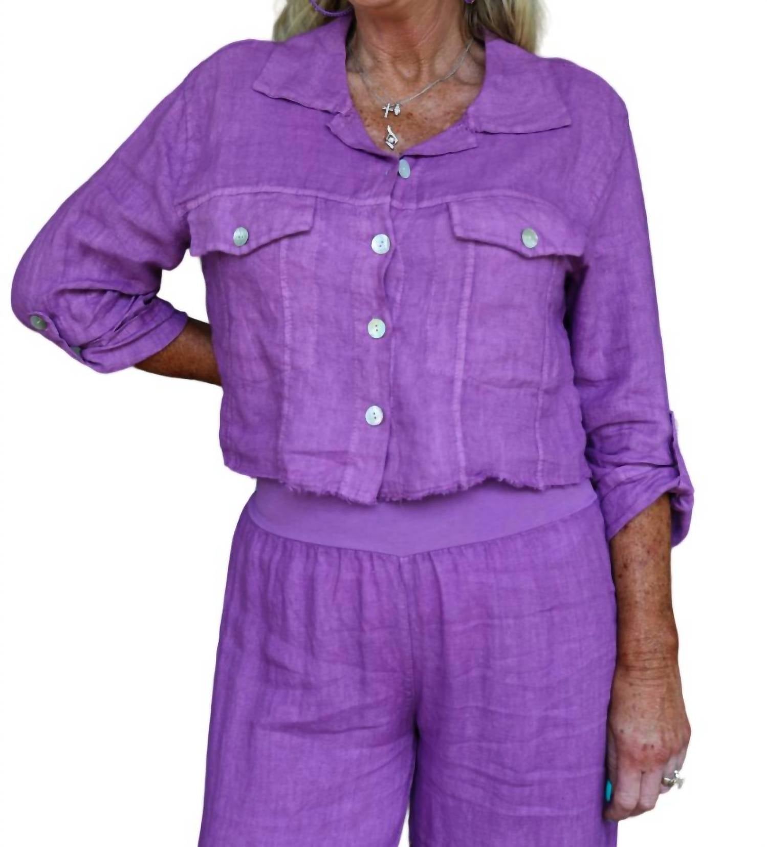 Укороченная льняная куртка с необработанным краем цвета орхидеи Look Mode USA, цвет orchid, Фиолетовый, Укороченная льняная куртка с необработанным краем цвета орхидеи Look Mode USA, цвет orchid
Укороченная льняная куртка с необработанным краем цвета орхидеи Look Mode USA, цвет orchid, Фиолетовый, Укороченная льняная куртка с необработанным краем цвета орхидеи Look Mode USA, цвет orchid