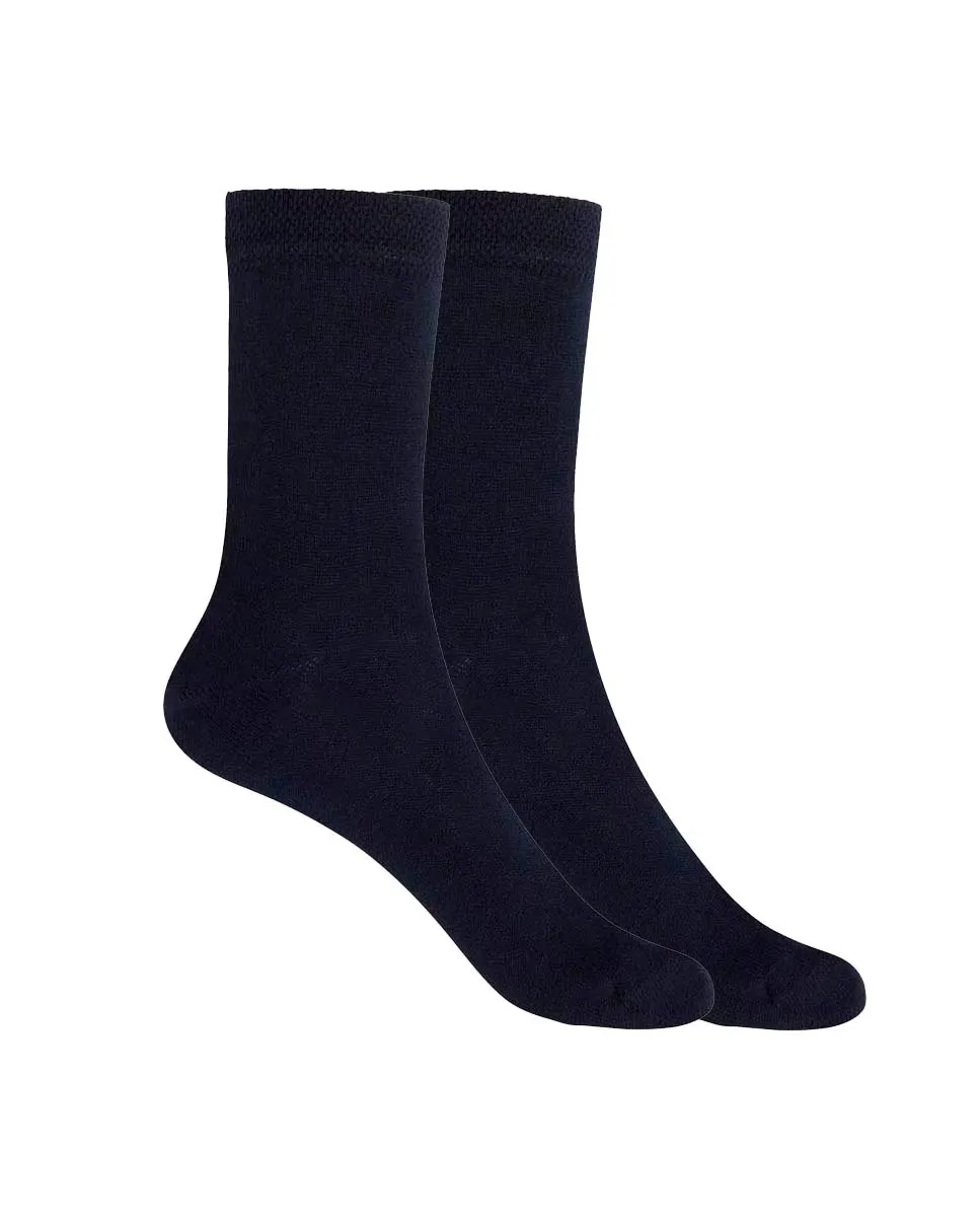 В упаковке 2 пары однотонных женских носков из хлопка Punto Blanco, темно-синий
В упаковке 2 пары однотонных женских носков из хлопка Punto Blanco, темно-синий
