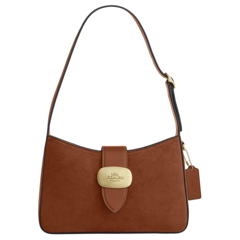 Сумка через плечо Eliza из замши, средний размер, женская, цвет желтая земля COACH 
Сумка через плечо Eliza из замши, средний размер, женская, цвет желтая земля COACH