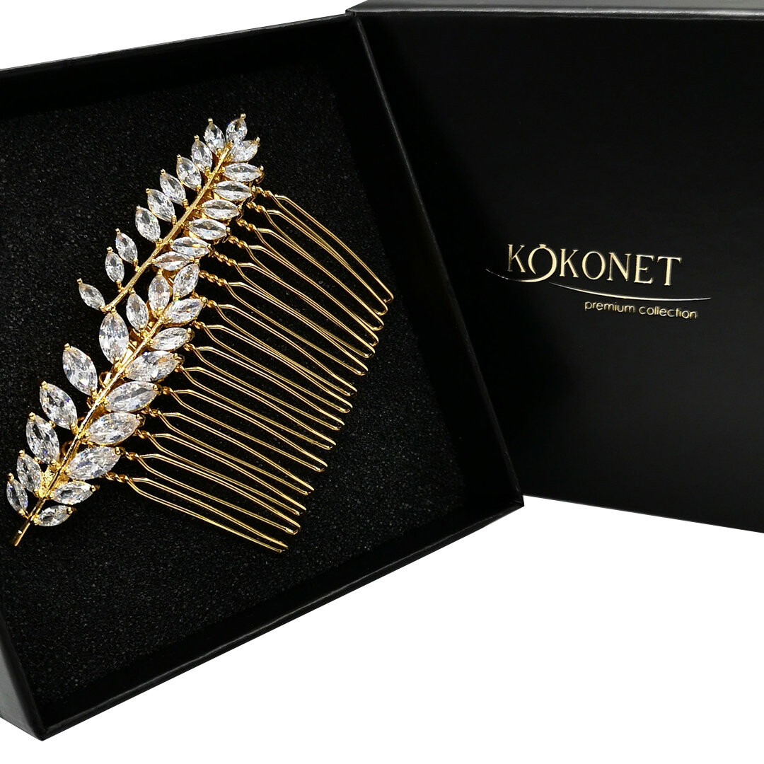 Золотой свадебный гребень FLORES Kokonet
Золотой свадебный гребень FLORES Kokonet
