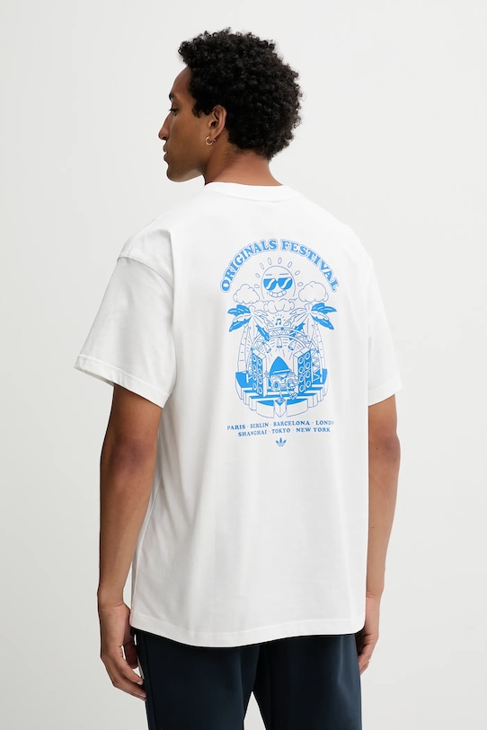 Хлопковая футболка Music Fests Tee Adidas Originals, белый 
Хлопковая футболка Music Fests Tee Adidas Originals, белый