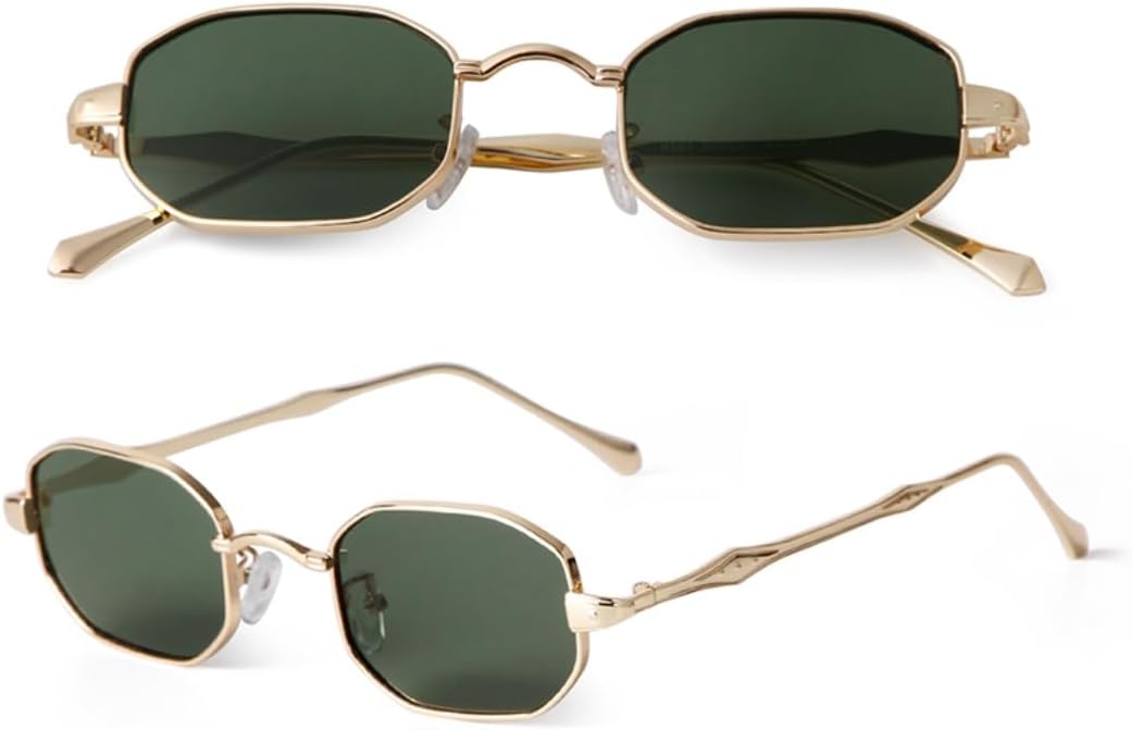 Прямоугольные солнцезащитные очки маленького размера для женщин и мужчин, ретро, металлическая оправа, стимпанк, защита от УФ-излучения UV400, многоугольные VFDHN, C3 Gold G15
Прямоугольные солнцезащитные очки маленького размера для женщин и мужчин, ретро, металлическая оправа, стимпанк, защита от УФ-излучения UV400, многоугольные VFDHN, C3 Gold G15