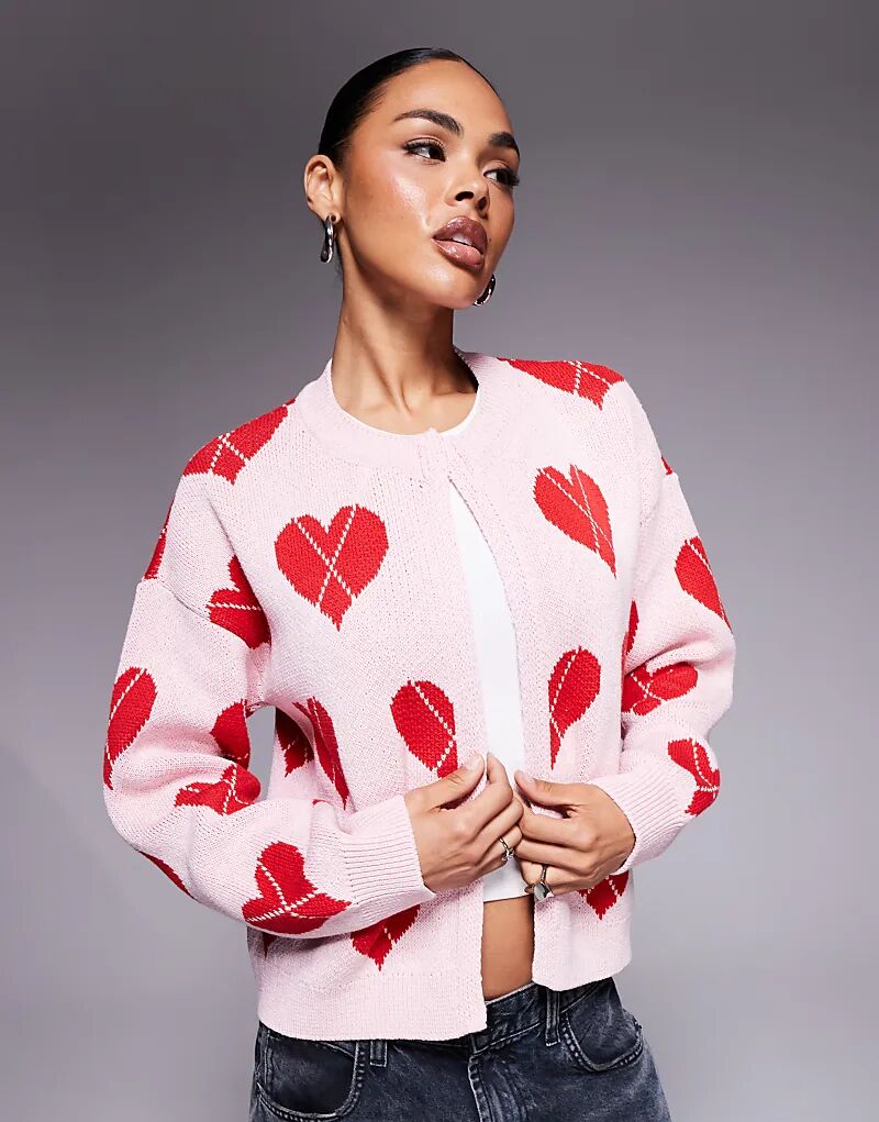 Кардиган River Island с красными сердечками светло-розового цвета
Кардиган River Island с красными сердечками светло-розового цвета