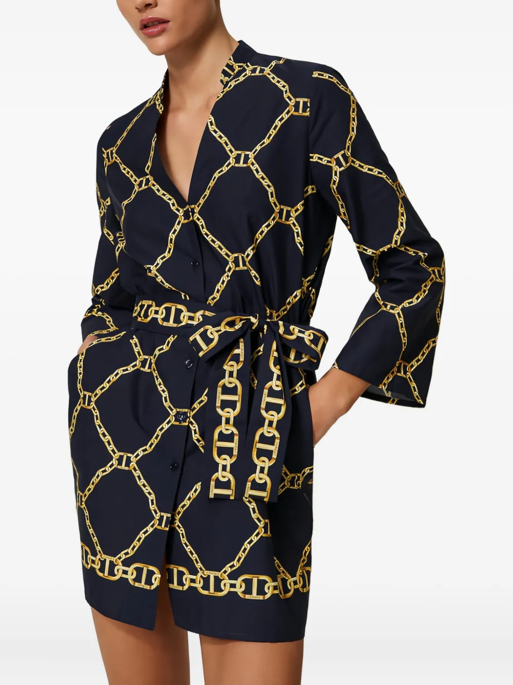 Мини-платье из поплина с принтом «цепочка» TWINSET, черный
Мини-платье из поплина с принтом «цепочка» TWINSET, черный