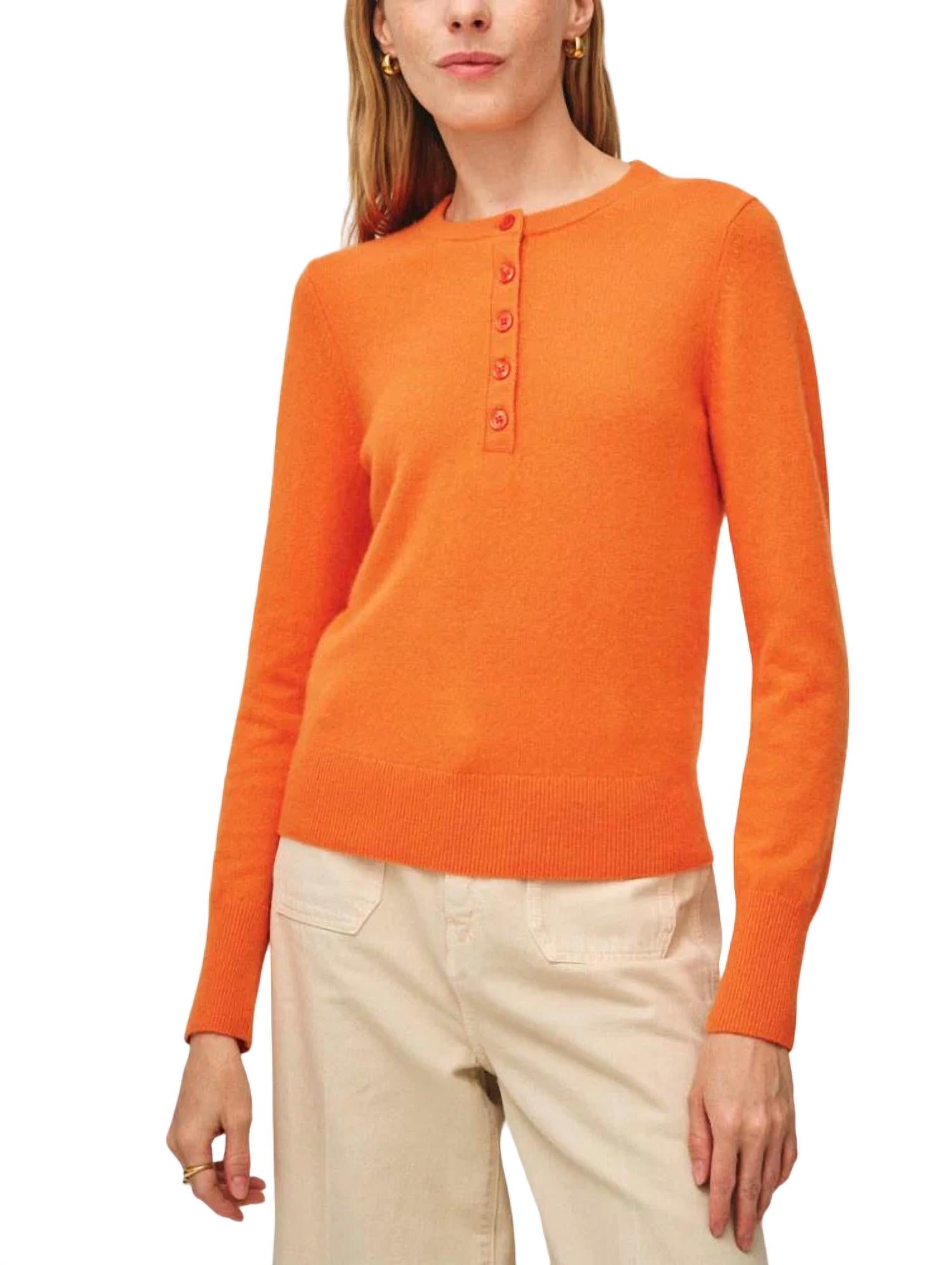 Кашемировый топ Henley на пуговицах в ярко-мандариновом цвете White + Warren, цвет bright tangerine 
Кашемировый топ Henley на пуговицах в ярко-мандариновом цвете White + Warren, цвет bright tangerine