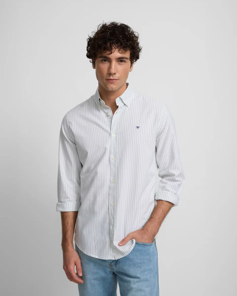 Мужская рубашка Sport Oxford в среднюю полоску Silbon, зеленый
Мужская рубашка Sport Oxford в среднюю полоску Silbon, зеленый