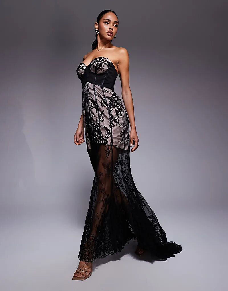 Платье макси ASOS DESIGN с корсетом, фигурными косточками, кружевом бандо, подолом «рыбий хвост» и контрастной подкладкой черного цвета
Платье макси ASOS DESIGN с корсетом, фигурными косточками, кружевом бандо, подолом «рыбий хвост» и контрастной подкладкой черного цвета