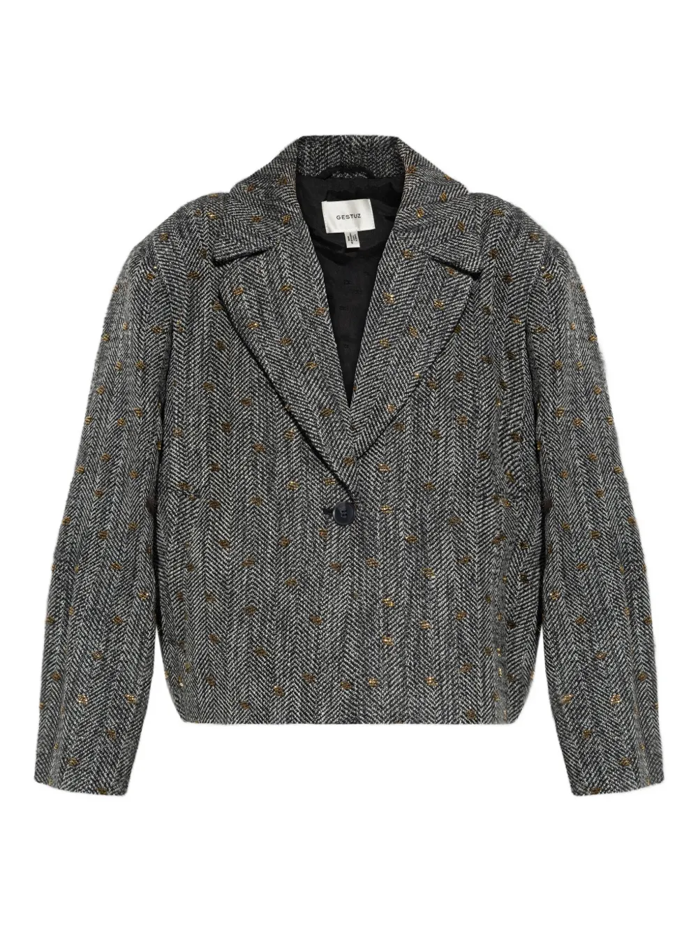 Пиджак с узором "ёлочка" Gestuz, черный
Пиджак с узором "ёлочка" Gestuz, черный