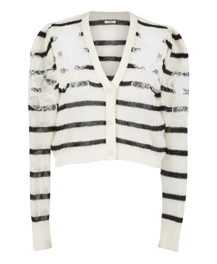 Полосатый кардиган Twinset, белый
Полосатый кардиган Twinset, белый