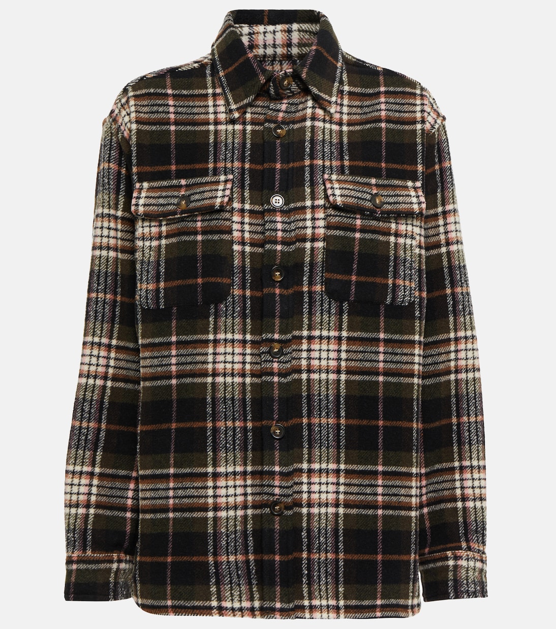 Куртка-рубашка в клетку Ebbaz Marant Etoile, Dark Khaki 
Куртка-рубашка в клетку Ebbaz Marant Etoile, Dark Khaki