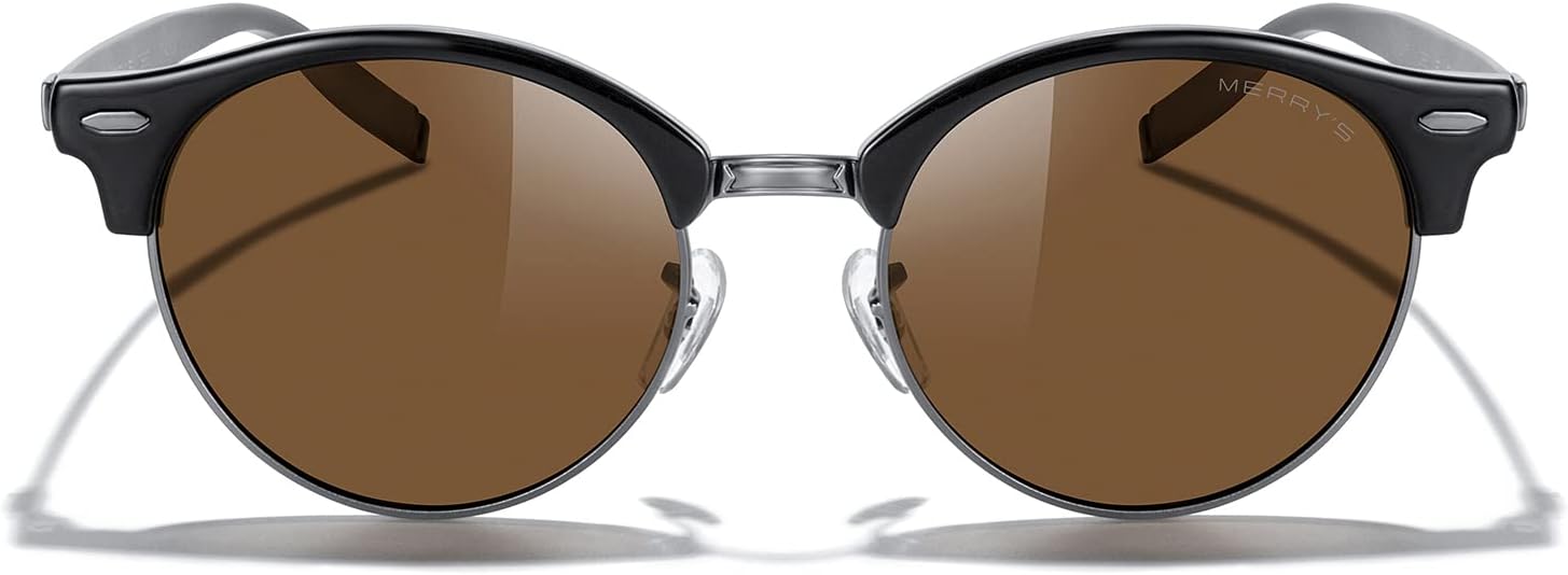 Круглые поляризованные солнцезащитные очки MERRY для женщин и мужчин, классический ретро-стиль, полуободковая оправа, алюминиевые дужки MERRY'S, Black Frame/Gray Bridge/Brown Lens
Круглые поляризованные солнцезащитные очки MERRY для женщин и мужчин, классический ретро-стиль, полуободковая оправа, алюминиевые дужки MERRY'S, Black Frame/Gray Bridge/Brown Lens
