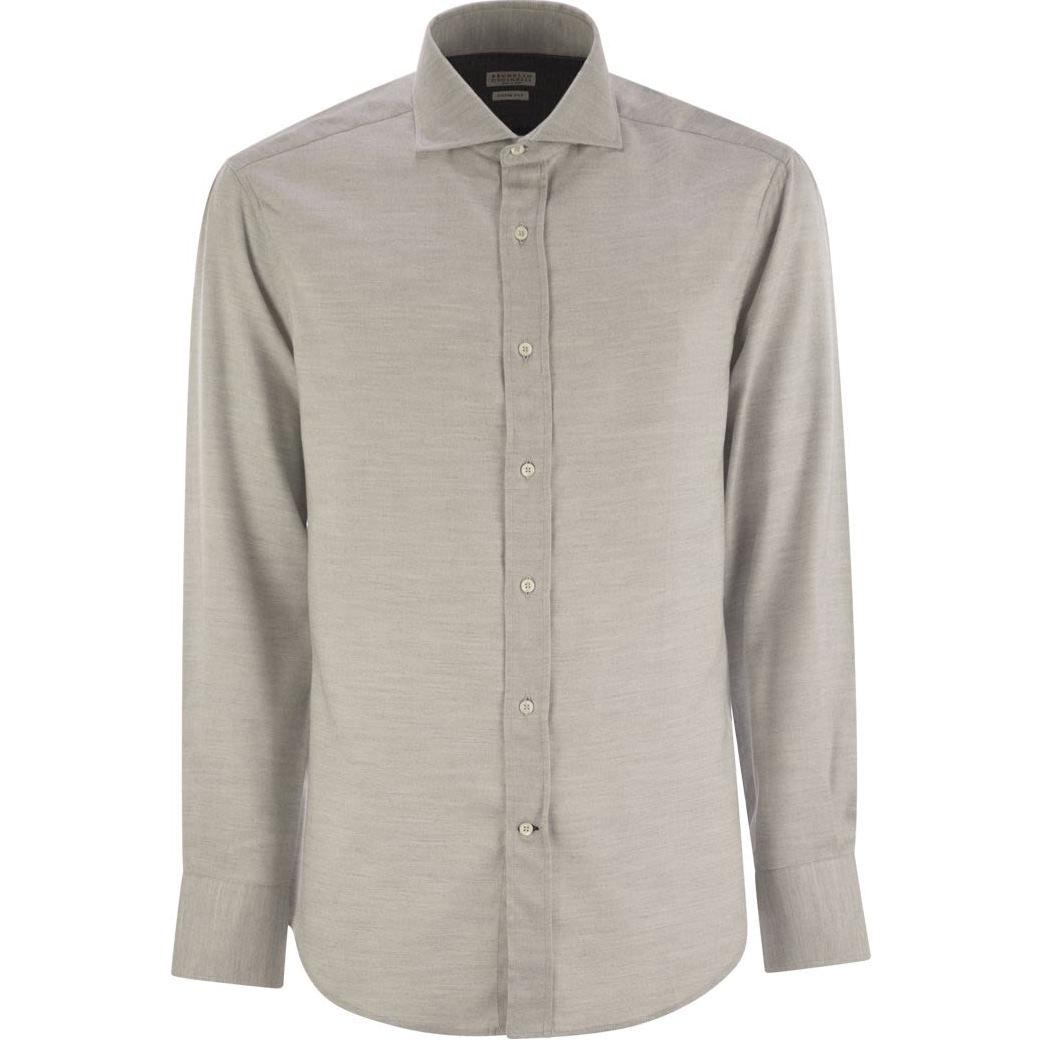 Простая длинная рубашка на пуговицах Brunello Cucinelli, серая
Простая длинная рубашка на пуговицах Brunello Cucinelli, серая