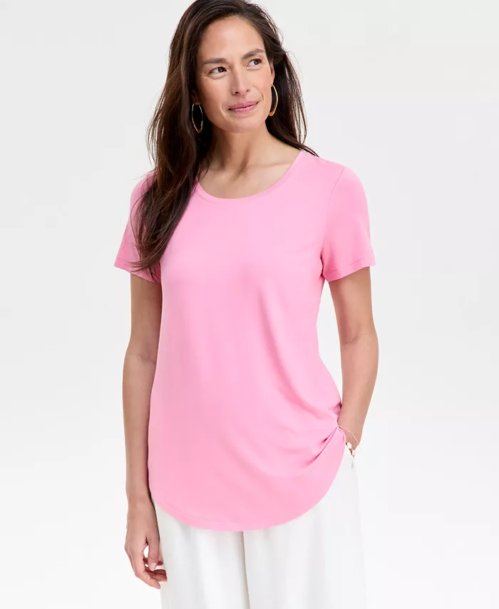 Женский топ с круглым вырезом и короткими рукавами JM Collection, розовый
Женский топ с круглым вырезом и короткими рукавами JM Collection, розовый