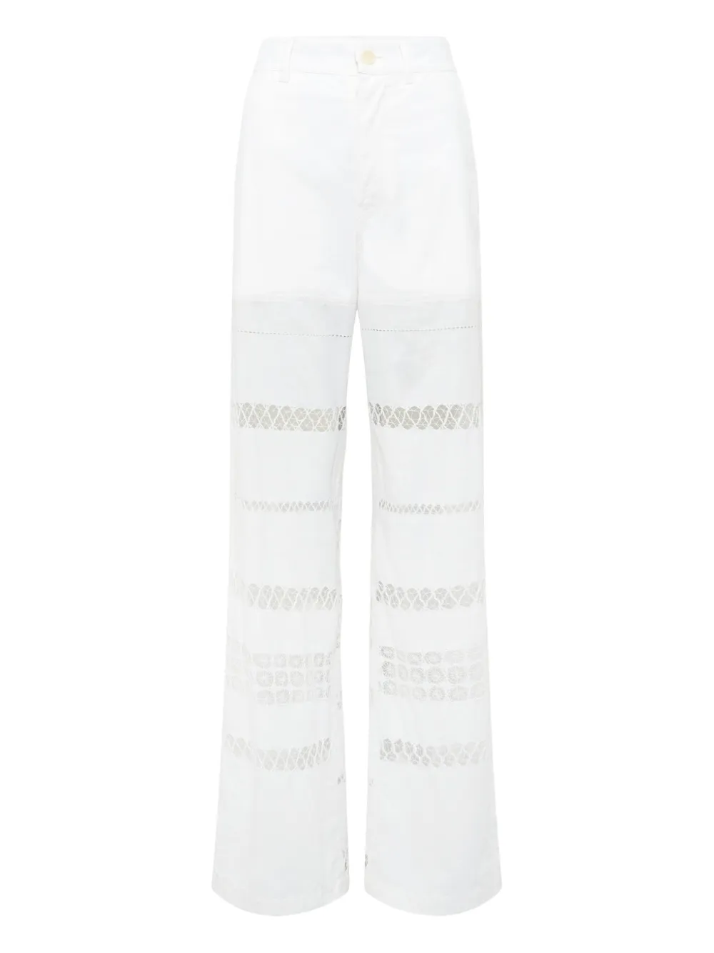 Брюки с кружевными вставками Marine Serre, белый
Брюки с кружевными вставками Marine Serre, белый