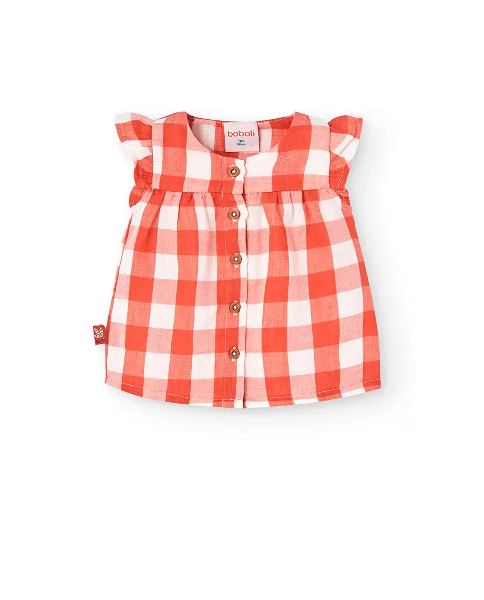 Платье для девочки из хлопка с принтом в клетку Boboli, оранжевый
Платье для девочки из хлопка с принтом в клетку Boboli, оранжевый