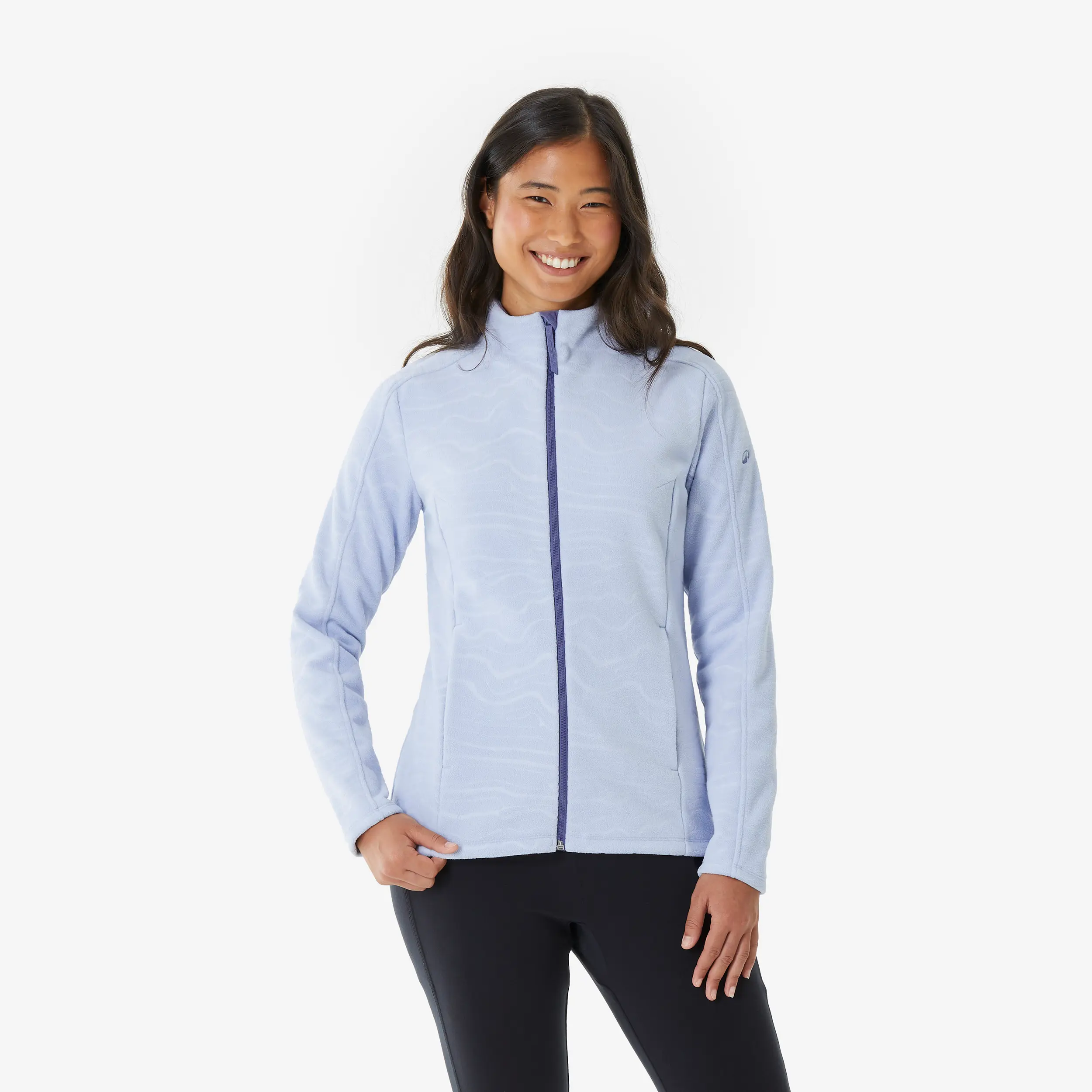 Женская флисовая утеплённая туристическая куртка с полной молнией Quechua MH500
Женская флисовая утеплённая туристическая куртка с полной молнией Quechua MH500