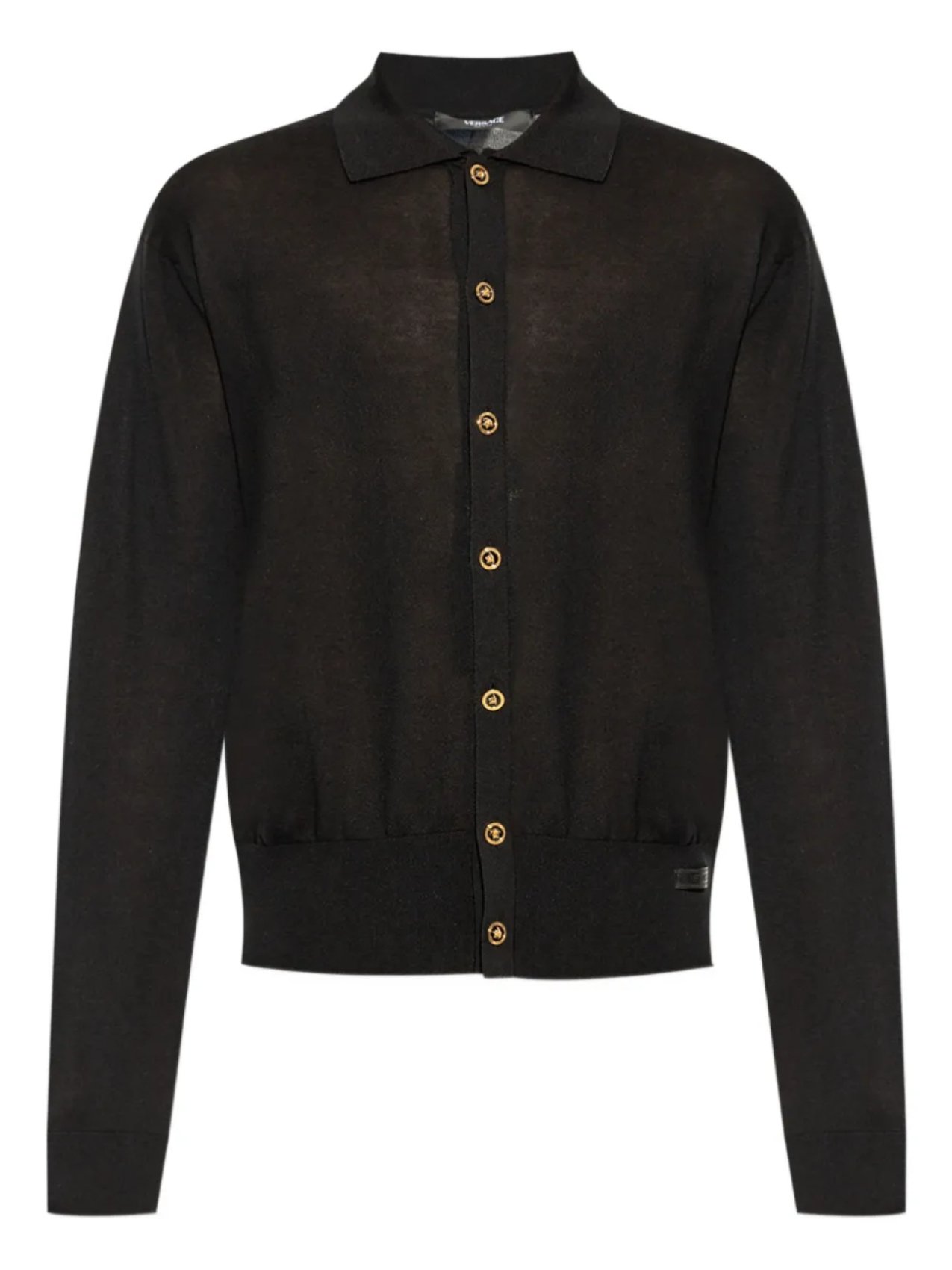 Кардиган с воротником-поло и пуговицами Versace, черный
Кардиган с воротником-поло и пуговицами Versace, черный