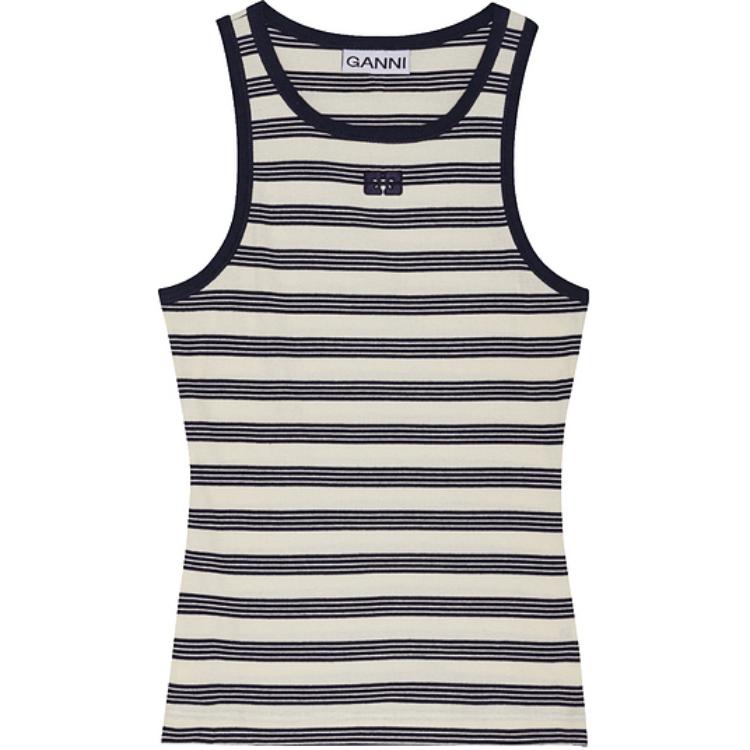 Полосатый майка-риб GANNI, синий
Полосатый майка-риб GANNI, синий