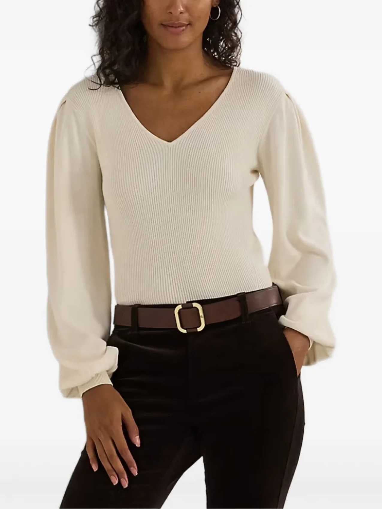 Топ с V-образным вырезом и рукавами-фонариками Lauren Ralph Lauren, нейтральный
Топ с V-образным вырезом и рукавами-фонариками Lauren Ralph Lauren, нейтральный