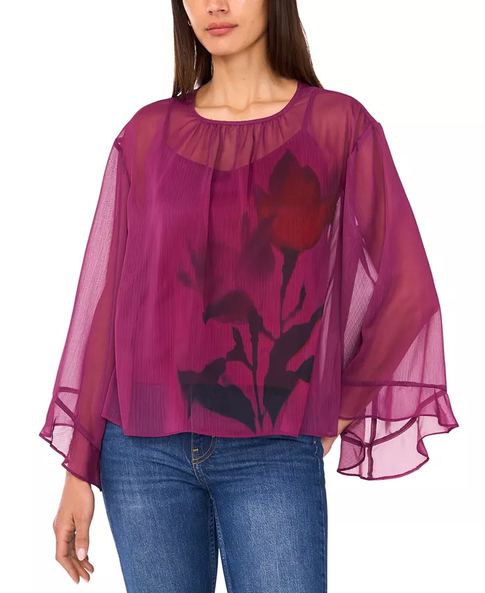 Женский шифоновый топ с рукавами-крылышками Vince Camuto, фиолетовый
Женский шифоновый топ с рукавами-крылышками Vince Camuto, фиолетовый