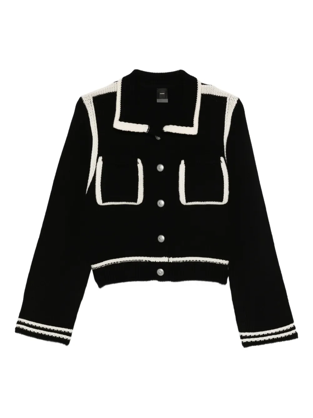 Шерстяной кардиган с контрастной отделкой PINKO, черный
Шерстяной кардиган с контрастной отделкой PINKO, черный