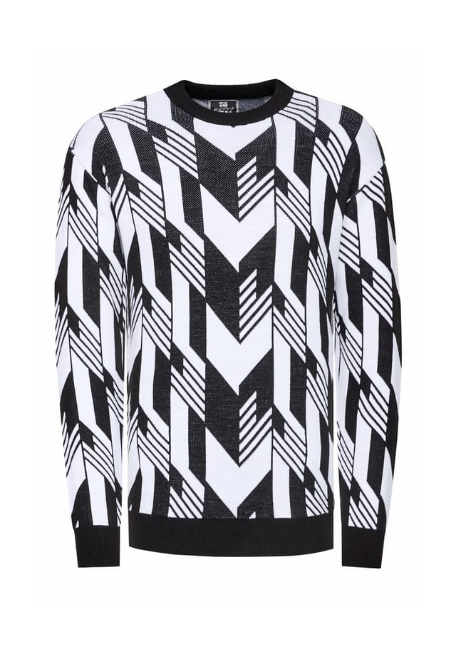 Вязаный свитер в двухцветном исполнении Rusty Neal, черный 
Вязаный свитер в двухцветном исполнении Rusty Neal, черный