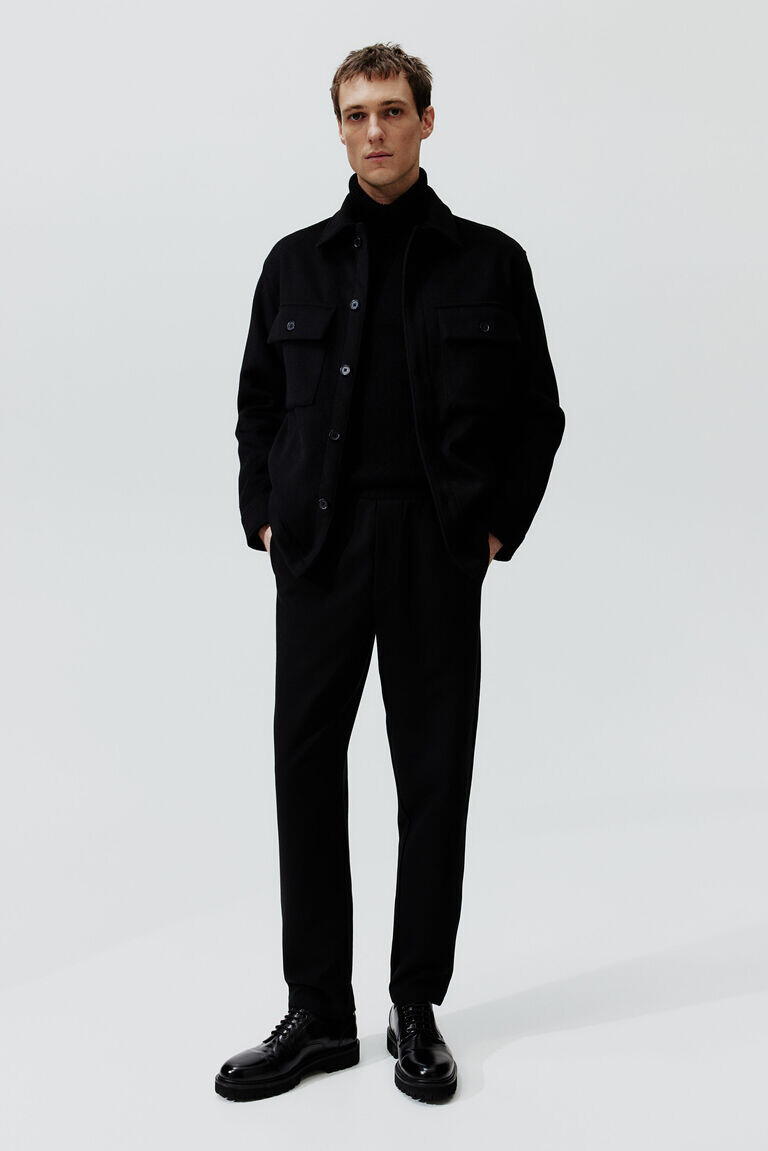 Джоггеры slim fit из твила H&M, черный
Джоггеры slim fit из твила H&M, черный