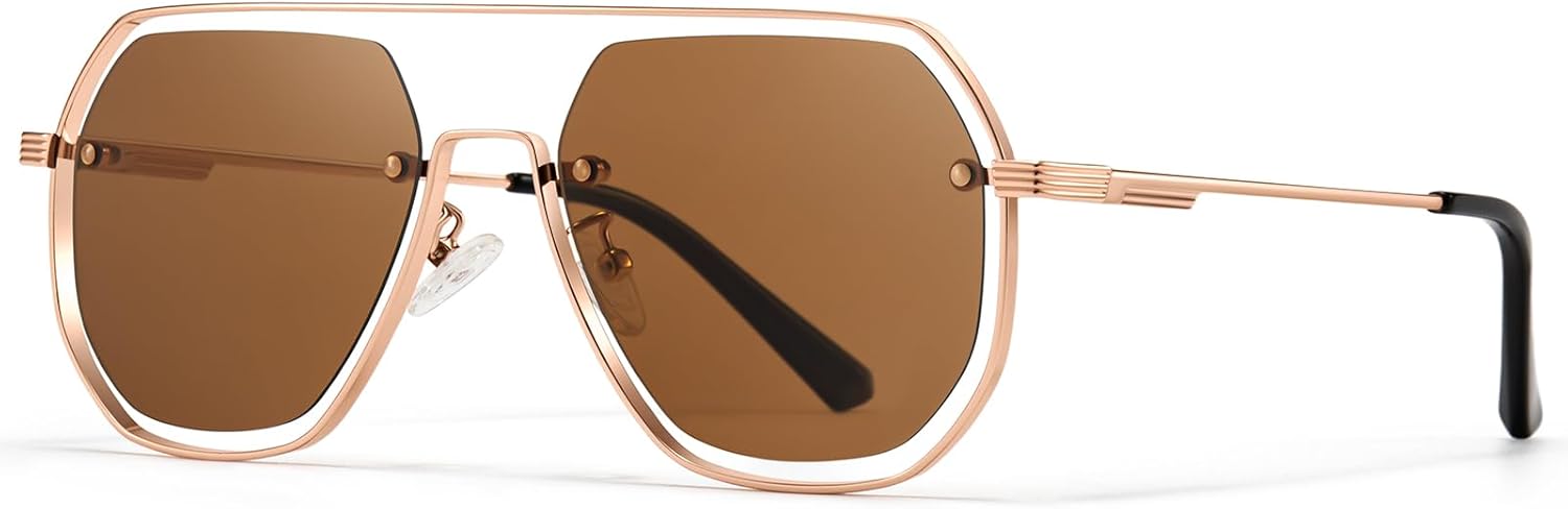 Солнцезащитные очки-авиаторы SUNGAIT с геометрическим рисунком, увеличенного размера, для женщин и мужчин, металлическая оправа, ретро-стиль, защита от УФ-излучения, Rose Gold Frame/Brown Lens
Солнцезащитные очки-авиаторы SUNGAIT с геометрическим рисунком, увеличенного размера, для женщин и мужчин, металлическая оправа, ретро-стиль, защита от УФ-излучения, Rose Gold Frame/Brown Lens
