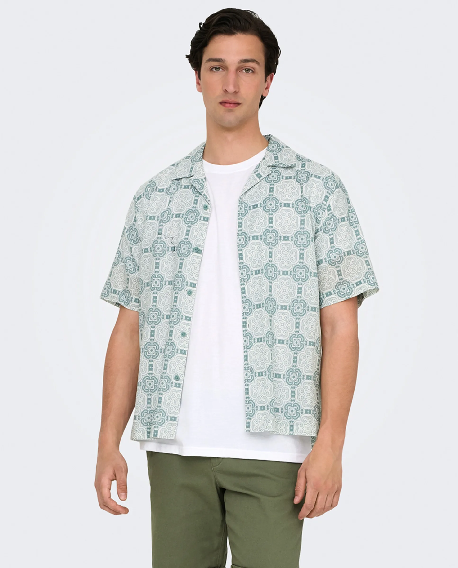 Мужская рубашка с коротким рукавом классического кроя Only & Sons, зеленый
Мужская рубашка с коротким рукавом классического кроя Only & Sons, зеленый