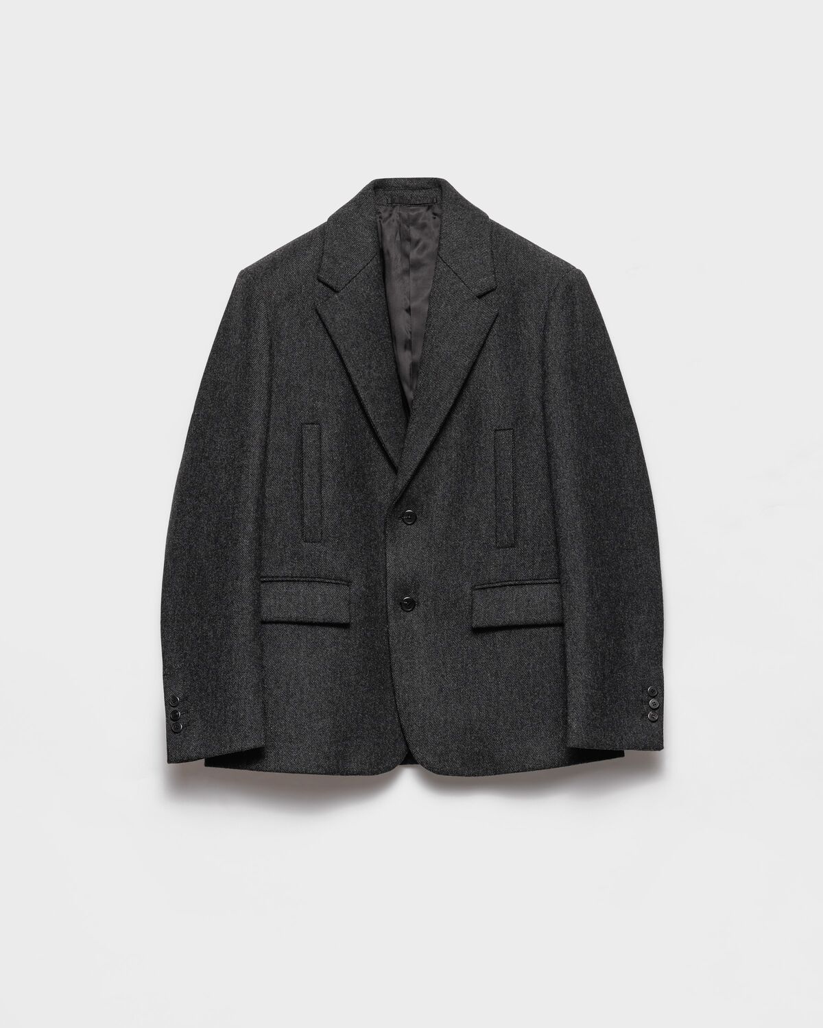 Однобортный шерстяной пиджак Prada, грифельно-серый
Однобортный шерстяной пиджак Prada, грифельно-серый