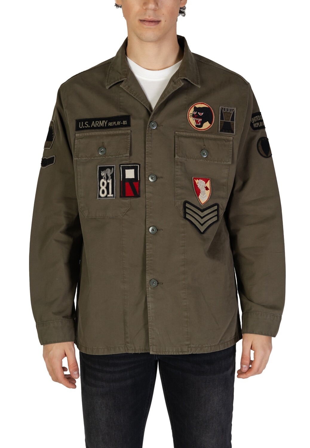 Рубашка Replay с нашивками, зеленый
Рубашка Replay с нашивками, зеленый