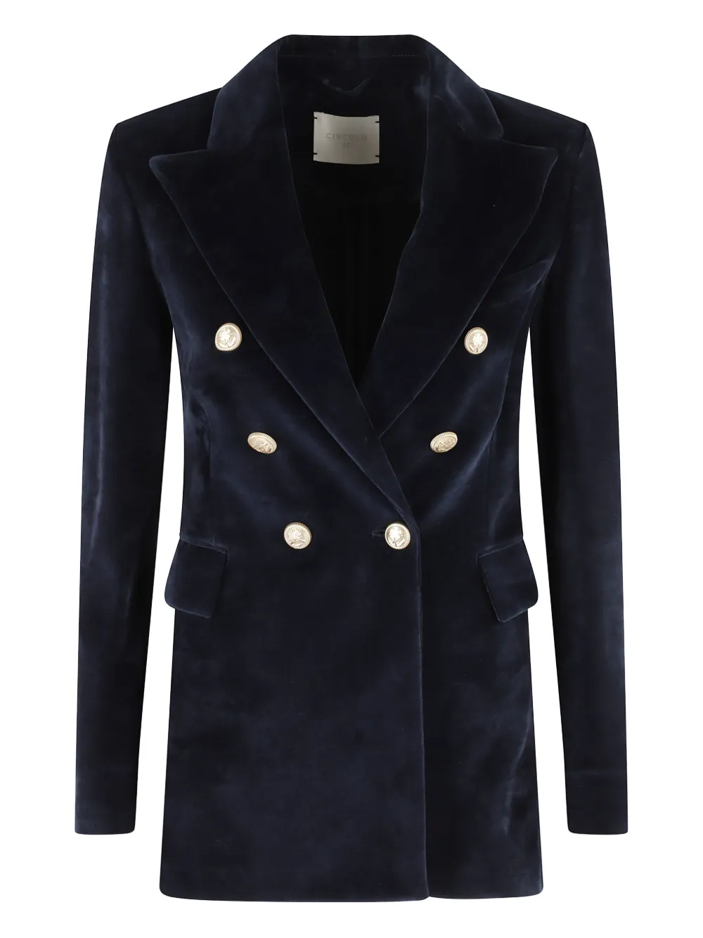 Бархатный двубортный блейзер Circolo 1901, синий
Бархатный двубортный блейзер Circolo 1901, синий