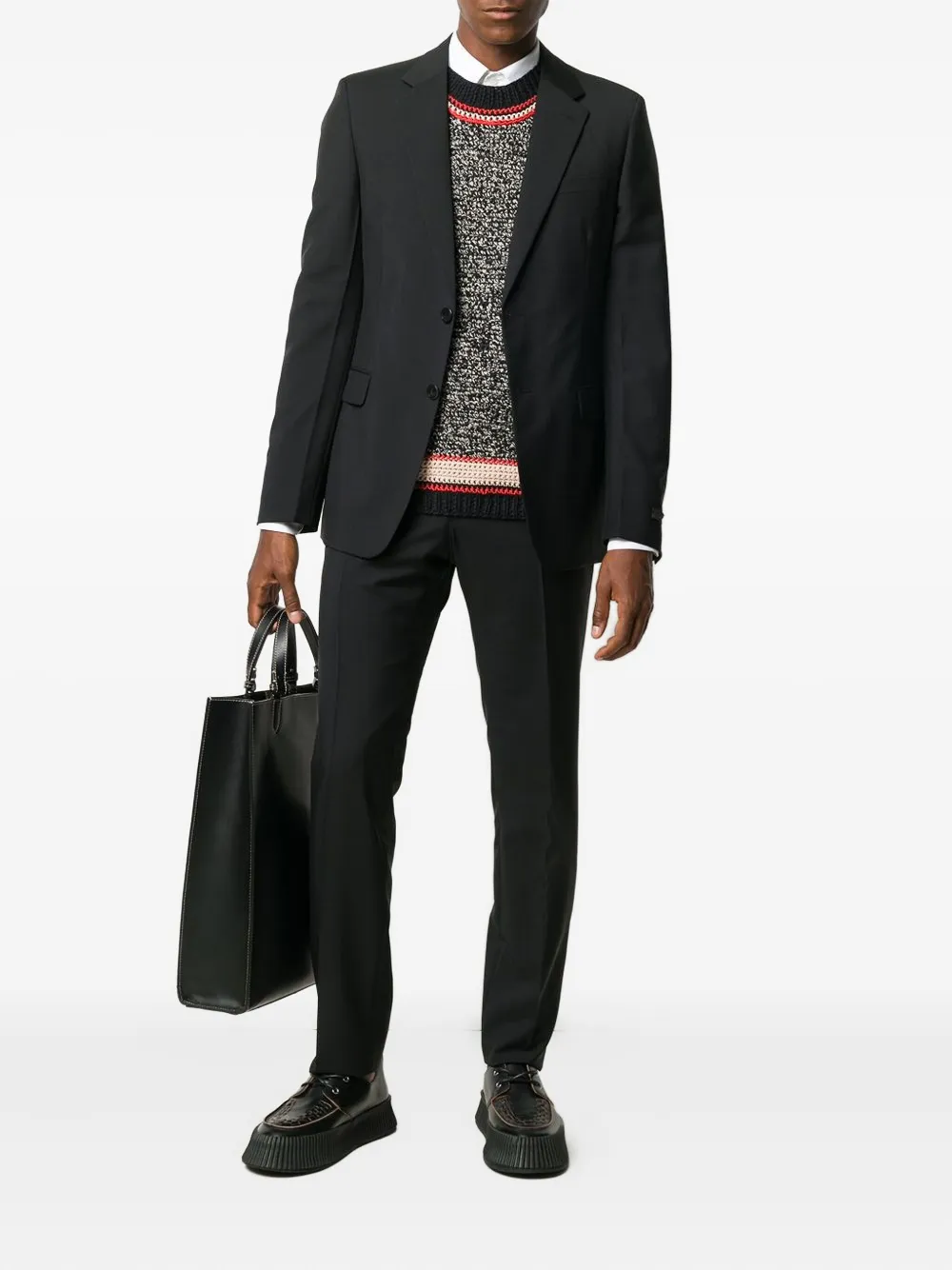 Костюм-двойка с однобортным пиджаком Prada, черный
Костюм-двойка с однобортным пиджаком Prada, черный