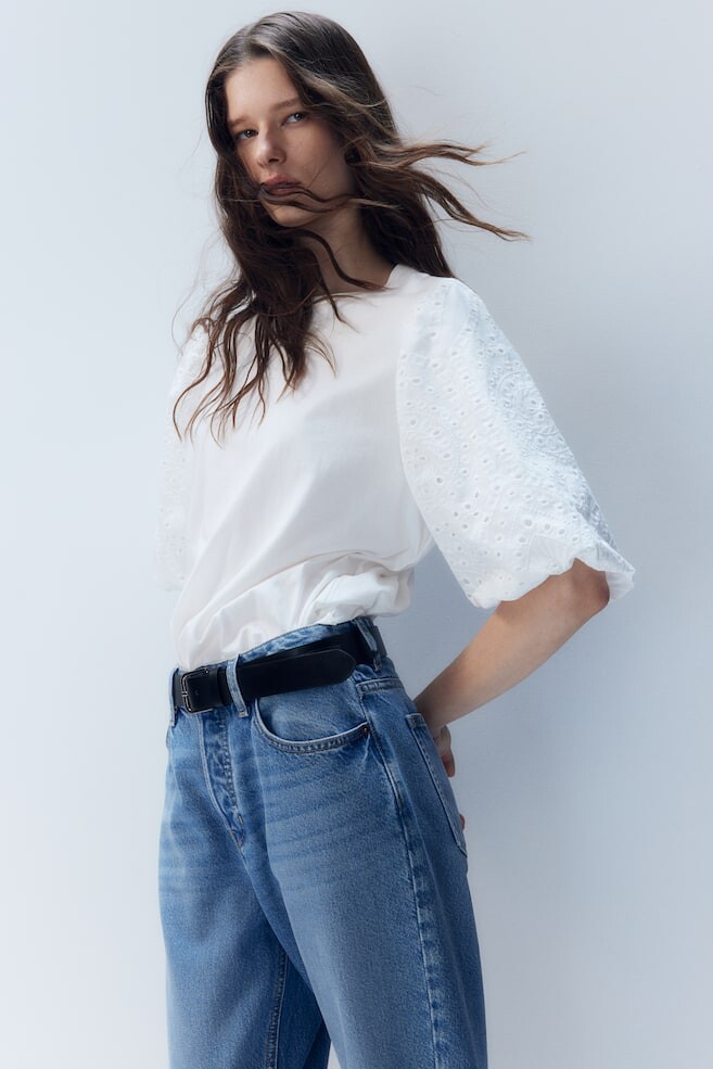 Рубашка с рукавами-фонариками H&M, белый
Рубашка с рукавами-фонариками H&M, белый