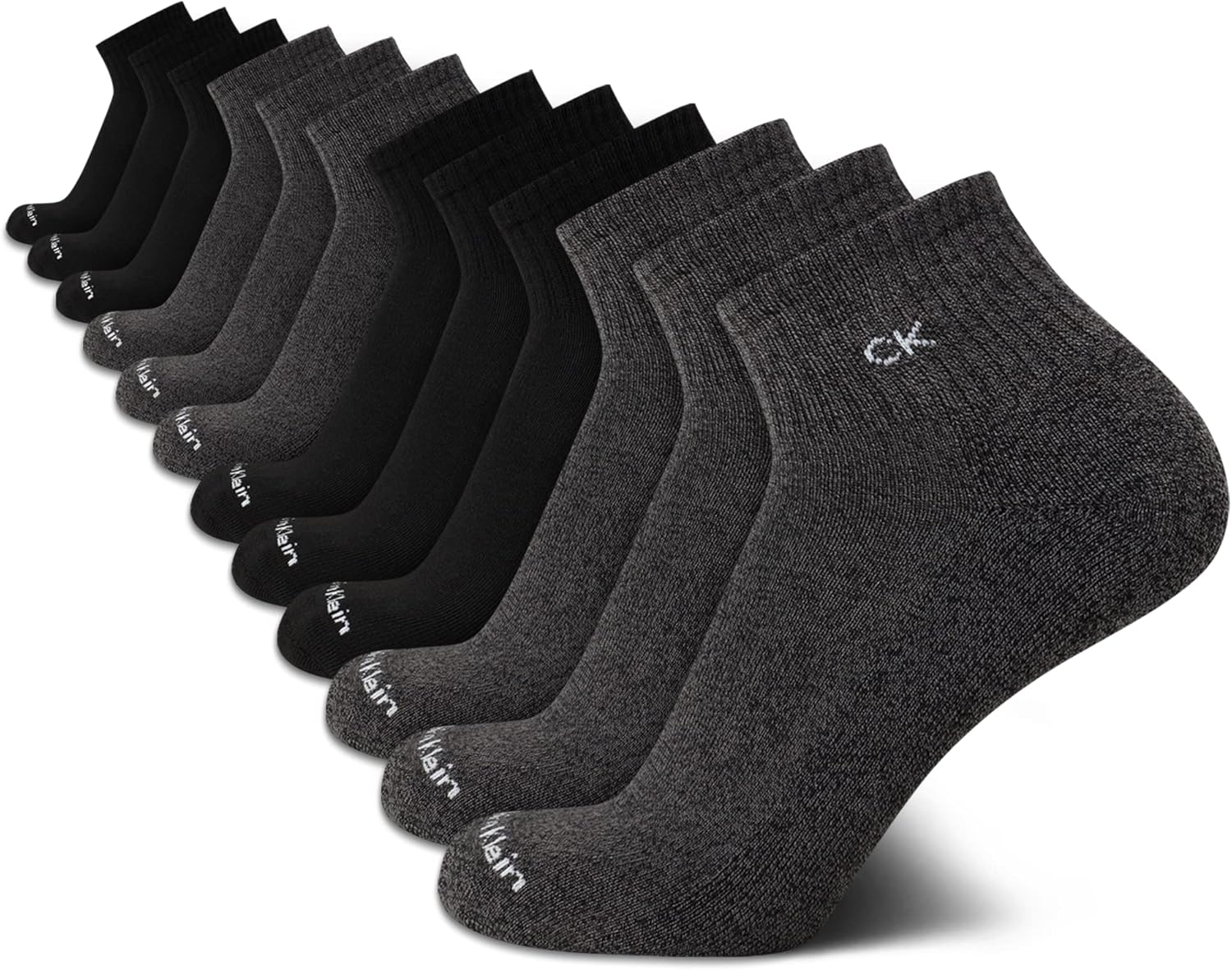 Мужские носки Calvin Klein Quarter Socks - 12 пар дышащих, мягких, амортизированных, спортивных носков до щиколотки для мужчин, Grey/Black
Мужские носки Calvin Klein Quarter Socks - 12 пар дышащих, мягких, амортизированных, спортивных носков до щиколотки для мужчин, Grey/Black