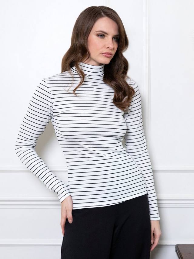 Полосатый водолазный топ HotSquash, White/Black
Полосатый водолазный топ HotSquash, White/Black